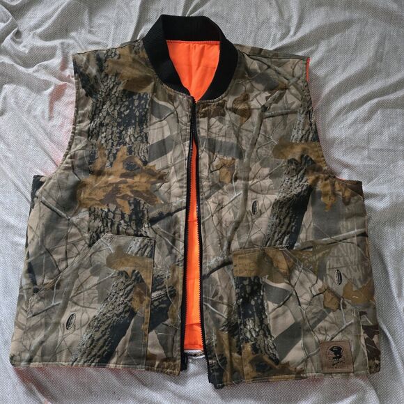 Real Tree Bob Allen Reversible Camouflage Orange Hunting Vest Men XL Outerwear - Picture 1 of 7